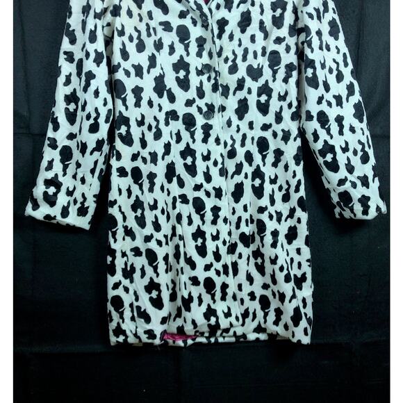 Vintage Misdemeanor Coat Black White Cow Print Boutique Animal Silk Lined S - Picture 5 of 13